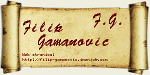 Filip Gamanović vizit kartica